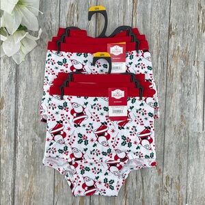 Women's Christmas Santa Boyshort Panties Underwear 2, 3-Packs Size L